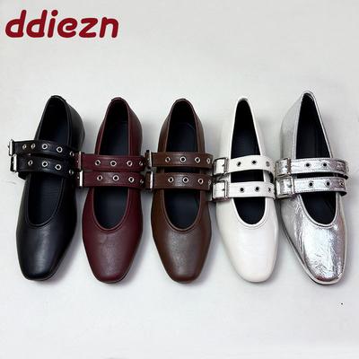 Мода Мода Ремешок с пряжкой Женские туфли-лодочки на плоской подошве Женские неглубокие Женские балетки Обувь с увеличивающей высоту обувью