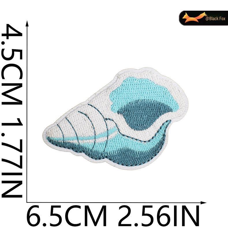 Black Fox Marine Life Cartoon Embroidered Patches for Children's Bags