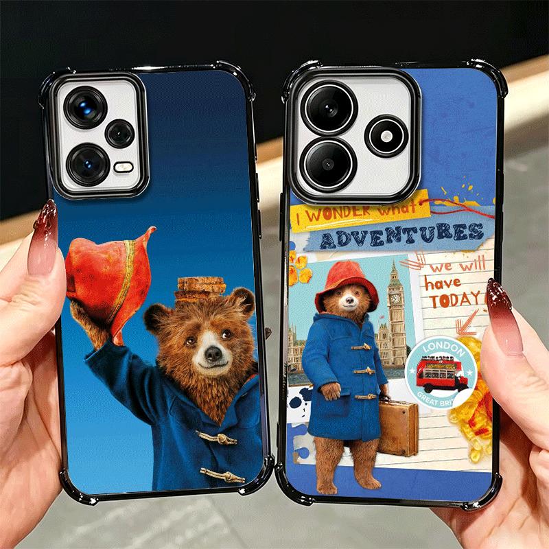 Милый Чехол Для Телефона С Покрытием Медвежонок P-PaddingtonS Для Xiaomi Redmi Note 14 15 Pro Plus 13 12 11 11S 11T 10 9S 9 5G Противоударный Airbag Co