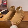 Женские зимние ботинки на толстой нескользящей подошве 2025 осень-зима новые теплые хлопковые ботинки на плоской подошве короткие ботинки для женщин