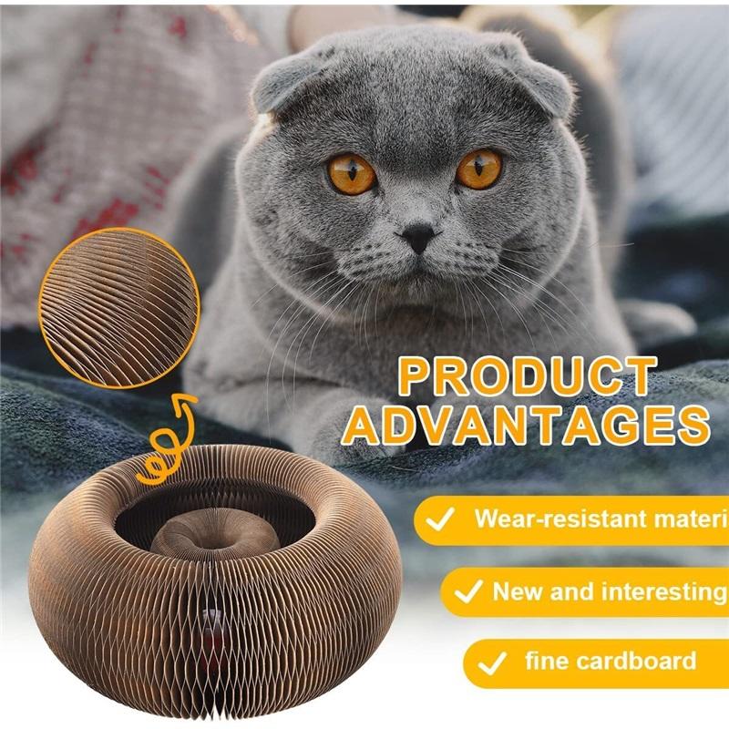 Магический Орган Когтеточка-игрушка для кошек Доска для царапания кошек Круглая Гофрированная Когтеточка Игрушки для кошек Точилка для когтей Аксессуары для кошек