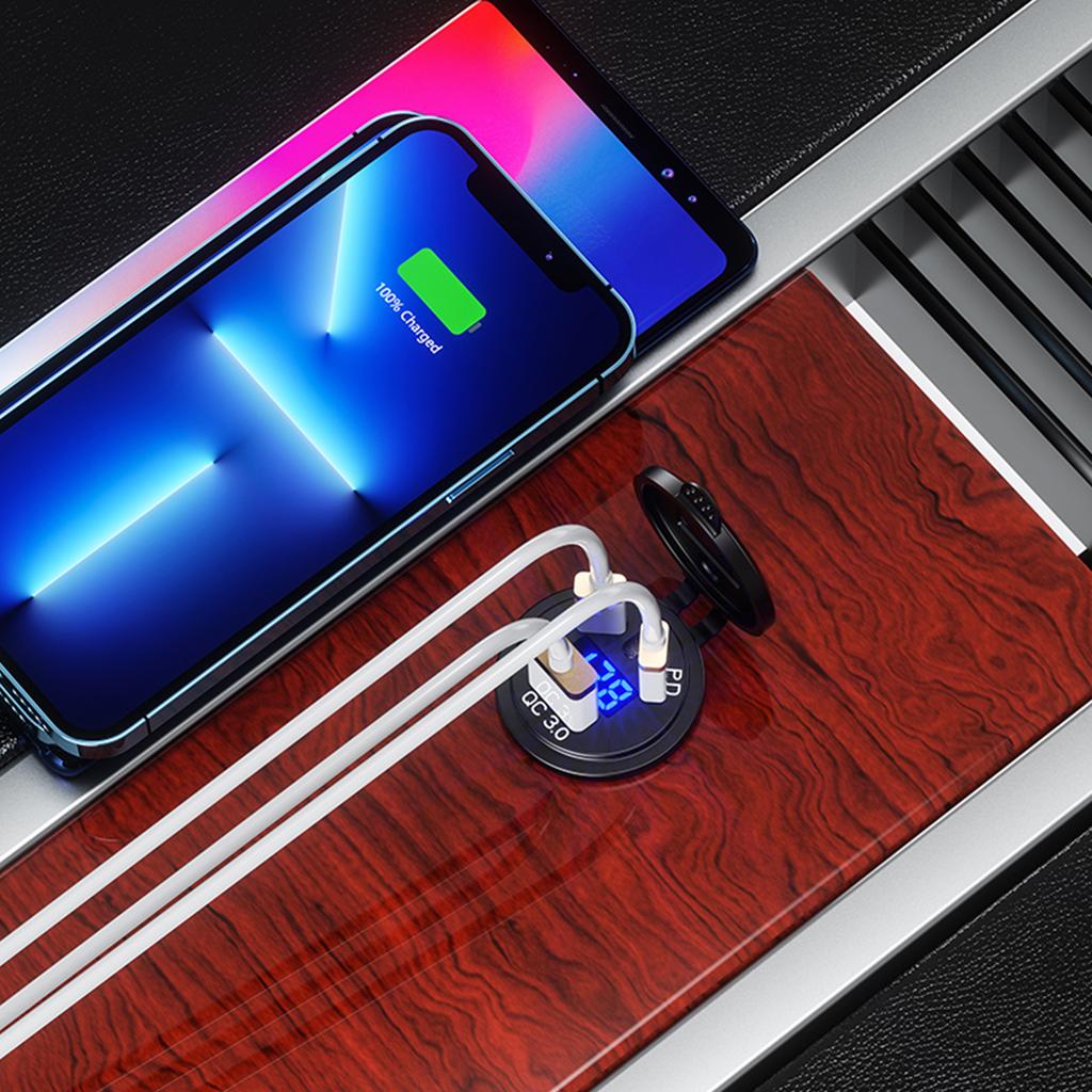 Автомобильное зарядное устройство USB C 45 Вт Type C и 18 Вт QC3.0 Розетка в прикуриватель с быстрой зарядкой для Грузовиков и Лодок Автомобилей Мотоциклов