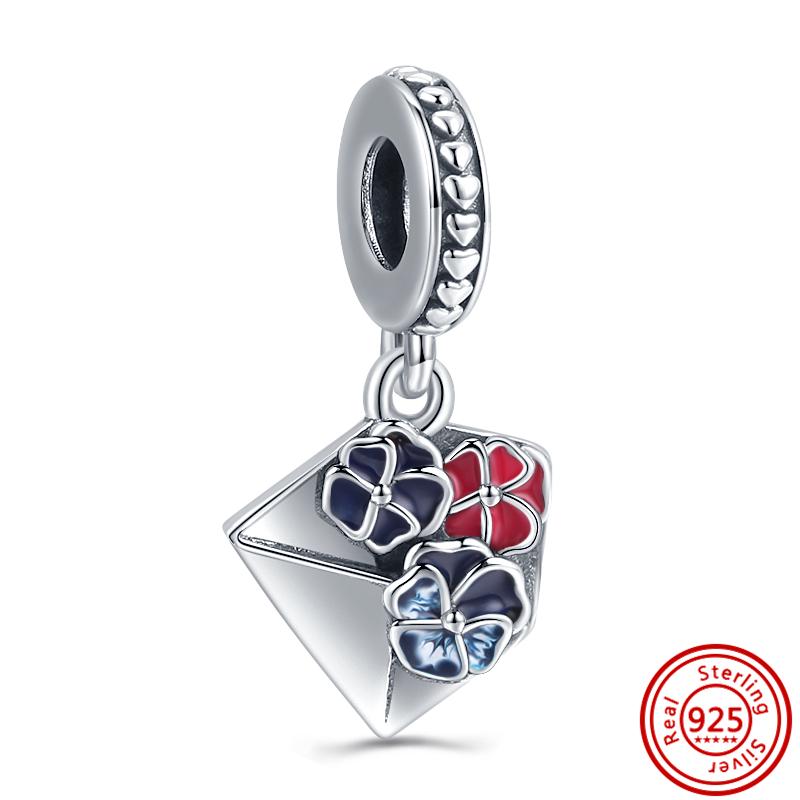 925 Silver Insects Series Colorful Zircon Dragonfly Flower Bee Butterfly Beads Fit Original Charms Bracelet Fine Jewelry