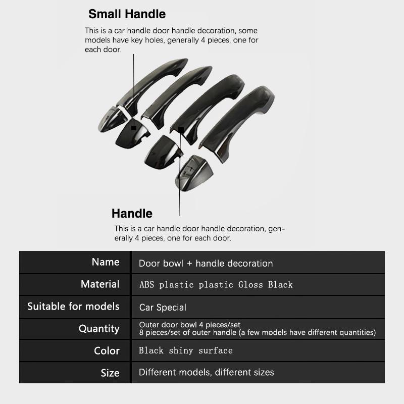 Для Volkswagen VW Touran MK2 5T 2015 2016 2017 2018 2022 глянцевая черная дверная ручка наклейки автомобиля