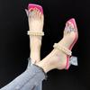 2024 Summer Mid Heels Fashion Pearl Women Slippers Shoes New Flower Flip Flops Dress Sandals Women Bohemia Casual Ladies Slides