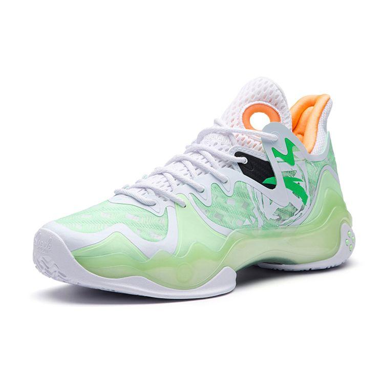 Anta Crazy Tide 4 Nitrogen Technology Low-Top Basketball Shoes Men Sneakers White Green 112231106-1