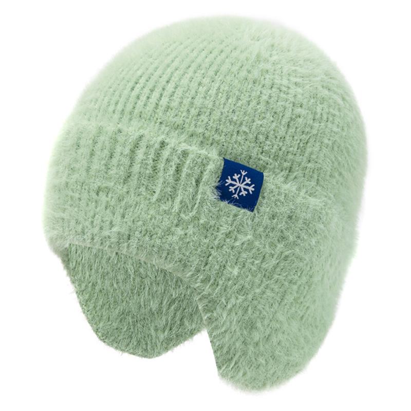 Новая женская зимняя шапка-ушанка ярких цветов, модная вязаная шапка из искусственного меха, мягкая шапка в стиле Kpop, женская уличная кепка