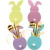 4Pcs Knives Forks Rabbit Rabbit Bags Colorful Nonwoven Bag for Happy Easter Home Party Decor Knives Forks Holder Kids Gifts