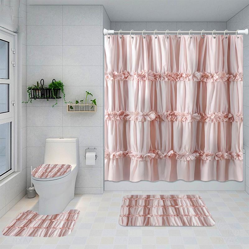 Водонепроницаемая занавеска для душа с 12 крючками, чехлы для унитазов, сиденья, коврики для ванной для ванной комнаты, нескользящий коврик, ковер, занавеска для окон