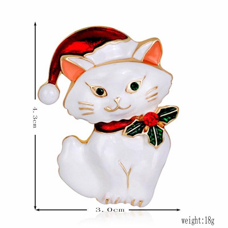 Blucome Рождественские белые черные кошки в форме аниме броши для женщин и мужчин, свитер, булавки для хиджаба