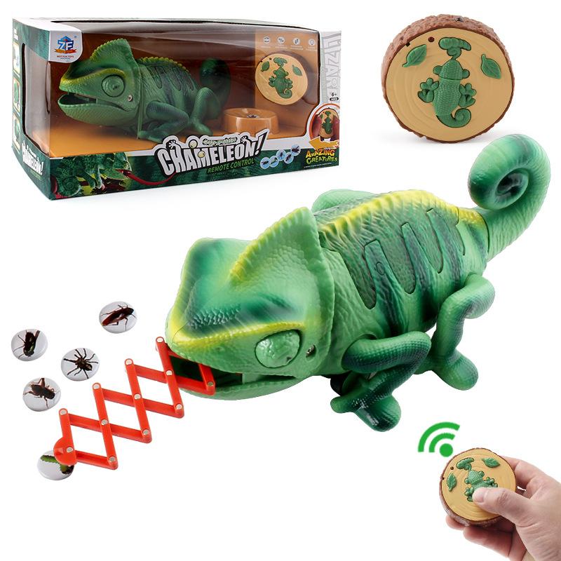 Electric Infrared Remote Control Light Crawling Chameleon, Children'S New Strange Bug Catcher Tricky Chameleon Toy
