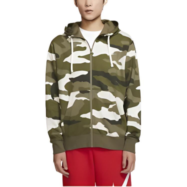 Nike camouflage sports zipped hooded jacket 'Green' Men's BV3625-222