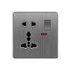 Большая наклонная пластина в скандинавском стиле, серая, 13 А, электрическая розетка британского стандарта, универсальная настенная двойная розетка с портом USB 2.1 А