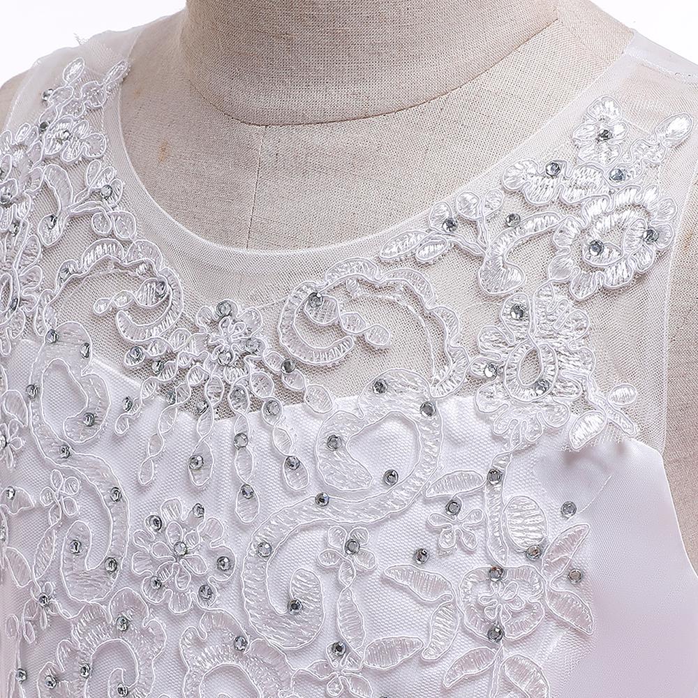 Длинное платье с цветочным рисунком для девочек, кружевное кружевное платье с вышивкой и вышивкой, вечернее платье принцессы для выпускного вечера 4-14 лет