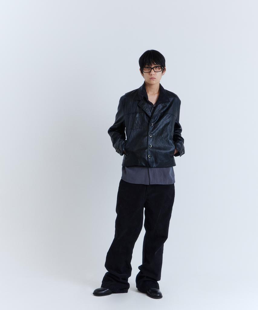 PARADIGMFILM [Ep.03] Sleek Leather Crop Blazer (Black)