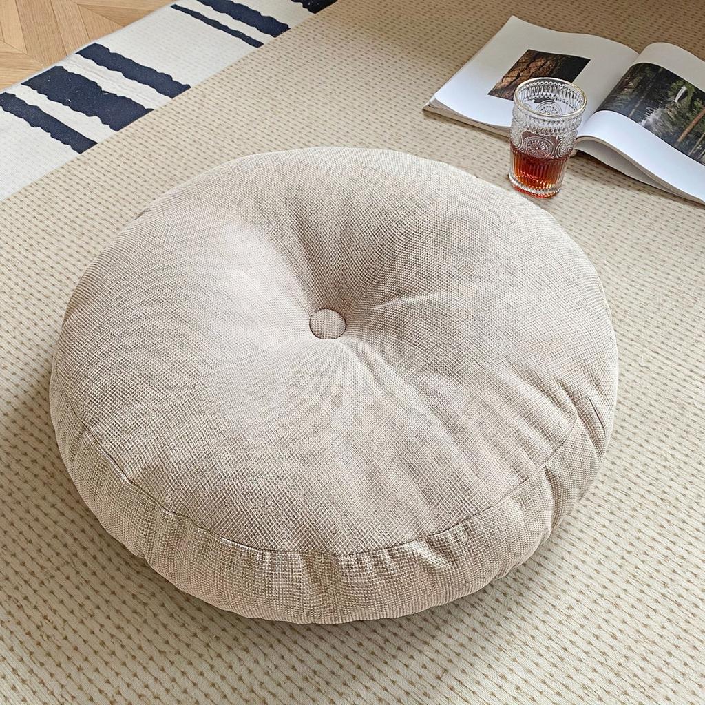 Stylish Round Thick Cotton And Linen Futon Cushion Balcony Bay Window Tatami Cushion