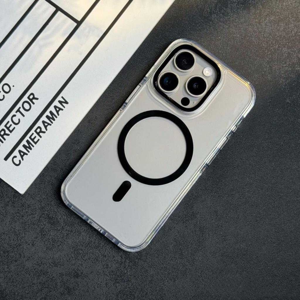 Двухцветная кромка, подходит для чехла на телефон Apple 14, металлическая линза iPhone15 магнитное притяжение 13Promax прозрачный жесткий чехол 12.