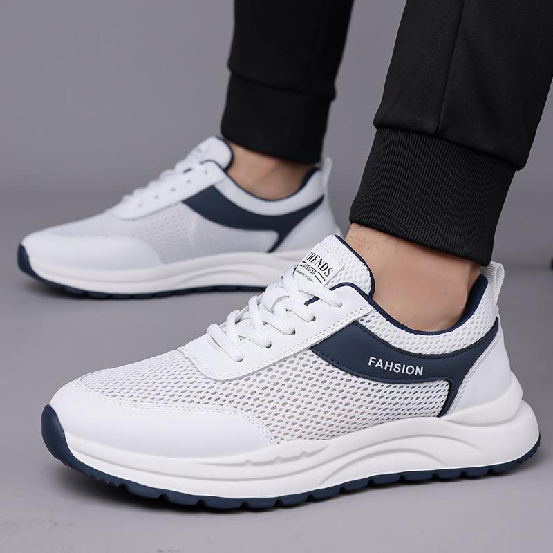 2026 New Men's Breathable Mesh Running Sneakers Lightweight Lace-Up Casual Sports Shoes Male Summer Leather Shoes for Man