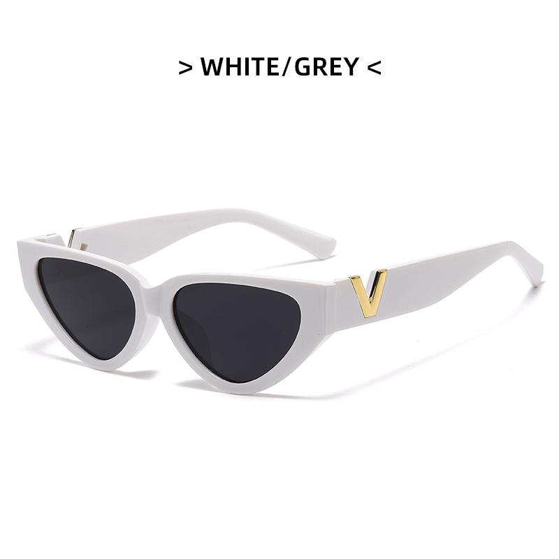 Luxury Glamour Women Brand Sunglasses Fashion V Designer Glasses Cat Eye Stylish Runway Ladies Eyewear UV400