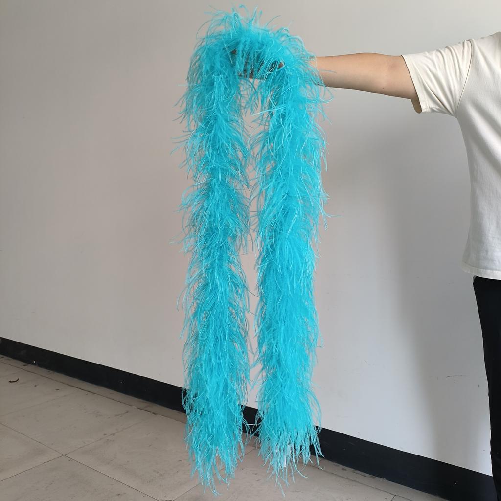 DIY 1 3 6 10 20Ply Natural Ostrich Feathers Boa 2 Meter Fluffy Ostrich feather Shawl for Wedding Party Dress Sewing Decoration Scarf
