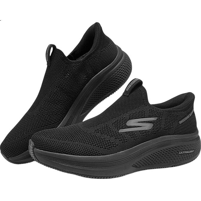 Skechers Мужские дышащие сетчатые слипоны, легкие, с амортизацией, для ходьбы, BBK, черный, размер 43.5