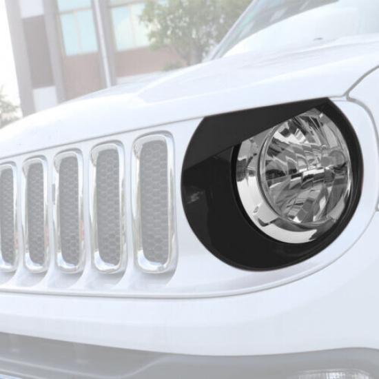Front Light Headlight Lamp Eyes Trim Cover For 2016-2018 Jeep Renegade TCZ