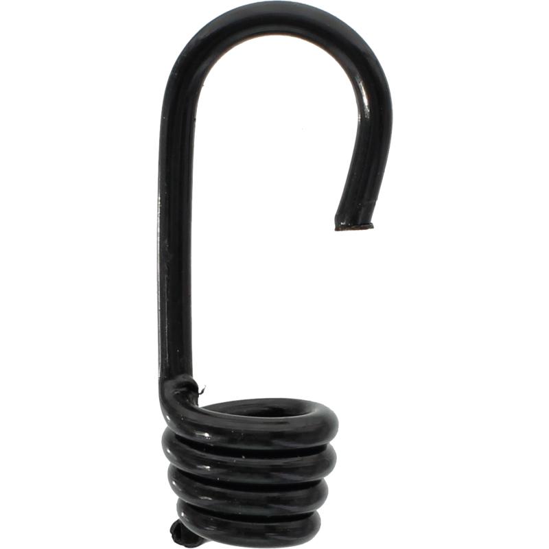 Spring-loaded spiral hook for rope, diameter 10mm