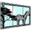 Трехчастная картина на холсте Зебра Сафари Синий