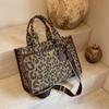 Women Top-handle Bags Leopard Prints Canvas Shoulder Crossbody Bag Big Capacity Shopper Totes Luxury Designer Handbag