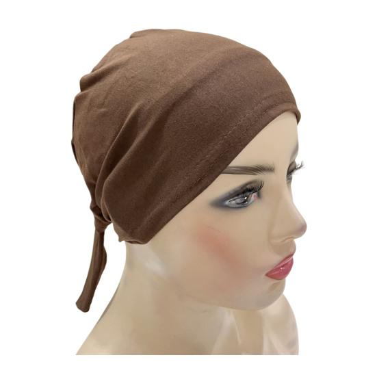 Ethnic Style Top Hat Solid Color Knotted Design Breathable Lightweight Headscarf Hat Outdoor Activities Headwear