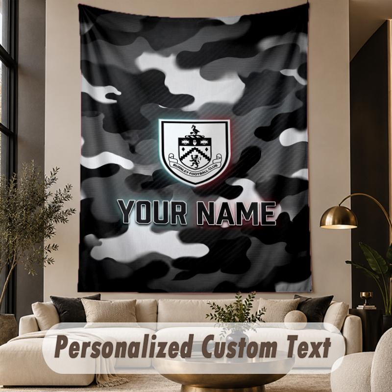 Custom Text Tapestry Burnley Football Print Wall Tapestry Indoor Living Room Wall Decor