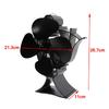 4Blade Stove Fan Fireplace Fan Swing Head Heat Powered Wood Burner Efficient Eco-friendly Home Heat Distribution Black New