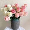 Artificial Rose Burnt Edge Simulated Rose Realistic Artificial Flower for Home Wedding Garden Decoration