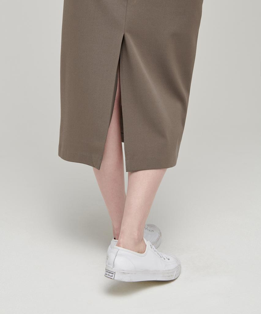 Musinsa Standard Woman Women'S High-Waisted Long Skirt [Dusty Beige]
