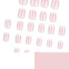 24 шт. Простой французский розовый белый постепенное изменение накладной ноготь короткий квадратный розовый маникюр накладной ноготь часть накладной ноготь