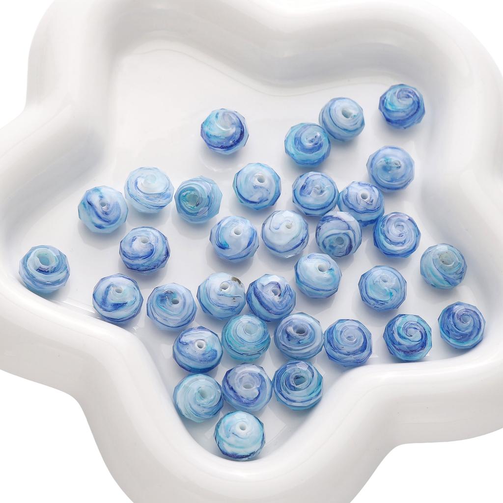 Разноцветные бусины из витого стекла для изготовления украшений своими руками, 12x10 мм, плоские круглые