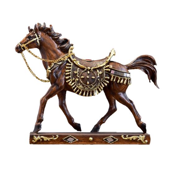 Смола Статуэтка Бегущей Лошади Миниатюрная Имитация Пони Фигурка Животное Скульптура Домашний Офис Настольное Украшение Орнамент