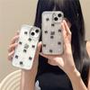 Transparent Glitter Phone Case for IPhone 16 Promax Black Bow for Apple 17 Pearl 13 Women's New Model