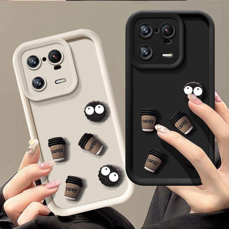 Cute Cartoon 3D Coffee Liquid Silicone Soft Case For Motorola E22 G10 G20 G30 G54 G9Play Lens Protective Cover Moto G14