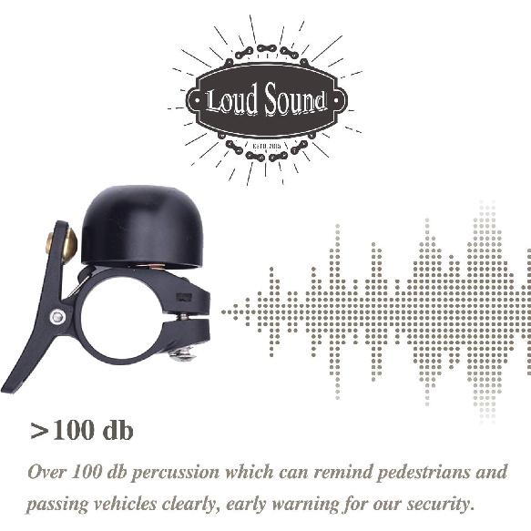 Sportout Copper Alloy Bike Bell, Classic Bicycle Bell, Loud Sound Bike Ring for Road Bike, Mountain Bike, City Bike, Sports Bike, Cruiser Bike, BMX