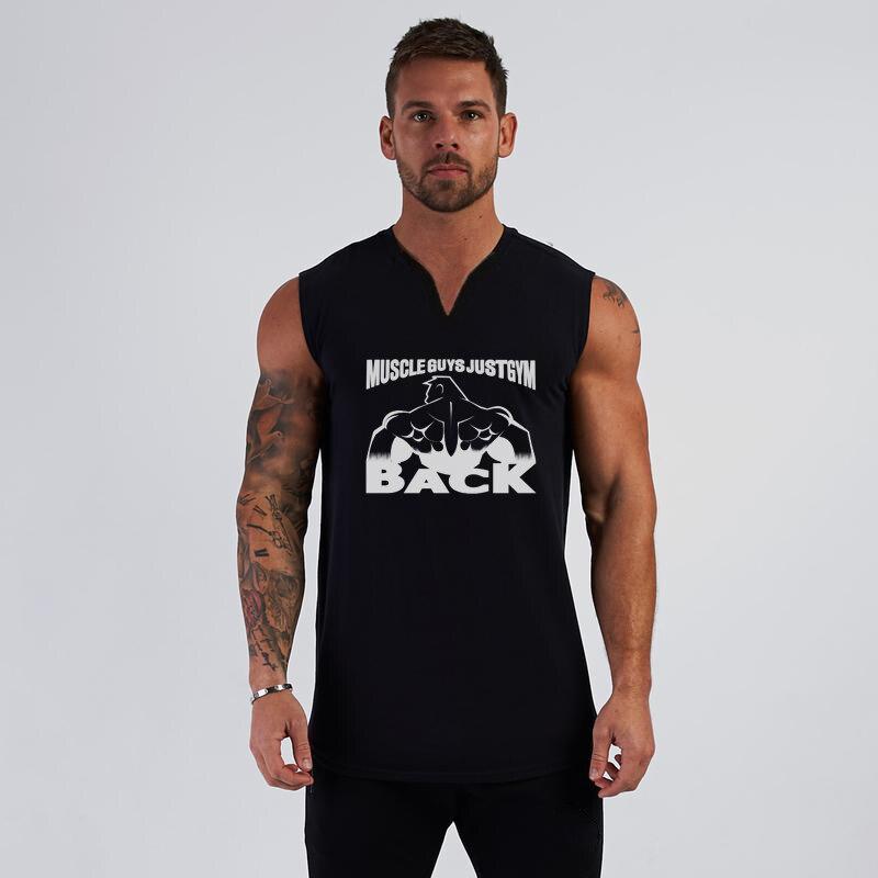 Muscleguys Summer Fitness Bodybuilding Sleeveless T-shirt Fashion Comfortable Running Tank Tops Workout Clothes for Men