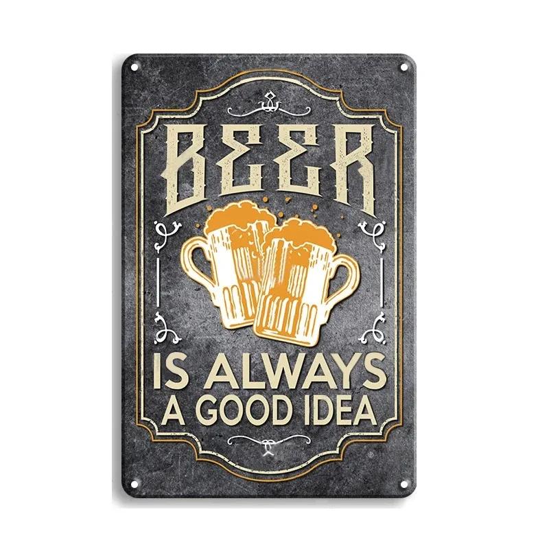 Винтажные приветствия, пиво, коктейль, жестяные вывески, декор, плакат, металлические вывески, настенная жестяная тарелка, живопись, человек, пещера, бар, кафе, художественные таблички, украшение