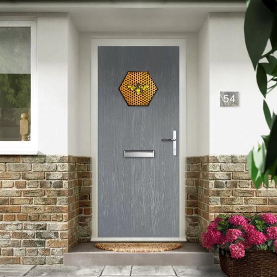 Деревянный приветственный знак фестиваля пчел Yousheng, многослойная сотовая пчела, подвесная табличка на дверь, вешалка для входной двери, декоративная шестиугольная настенная табличка