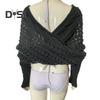 Knitted Cable Wrap Scarf with Sleeves Soft Bohemian Style Shawl Scarf Hollow Crochet Pattern Cross Wrap Scarf Sweater Wrap
