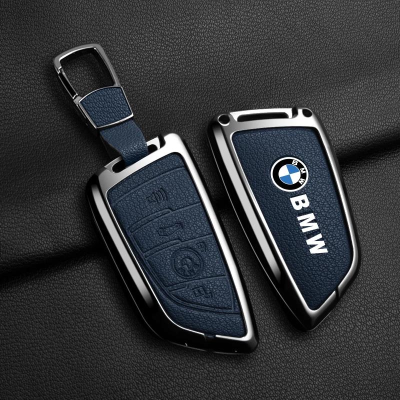 FYWH1 For BMW Leather Car Remote Key Case Cover Shell Fob For BMW X1 X3 X5 X6 X7 1 3 5 6 7 Series G20 G30 G11 F15 F16 G01 G02 F48 Key