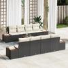 VidaXL Garden Sofa Set with Cushion 9 Pcs Black Poly Rattan, Modular Garden Sofa, Outdoor Furniture 3356717