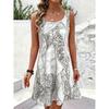 Women's Round Neck Sleeveless Camo & Tiger Print Mini Dress, Casual A-Line Dresses for Spring & Summer
