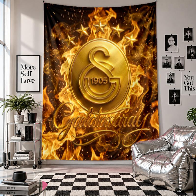Galatasaray FC Wall Tapestry Home Decor Wall Hanging Cloth for Bedroom Living Room Background