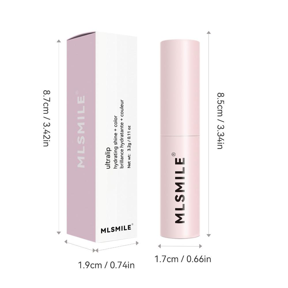 MLSMILE Pink Tube Lipstick, долговечная увлажняющая и увлажняющая помада, отбеливающая и легко окрашиваемая шестицветная помада