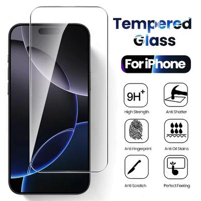 Полное покрытие закаленное стекло для iPhone 17Air 16 15 14 13 12 11 Pro Max 16 Plus 13 Mini X XR XS Max 6 6s78 Plus 5 5s SE 2020 2022 защитное стекло для экрана